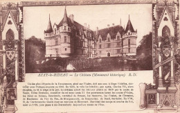 FRANCE - Azay Le Rideau - Vue Sur Le Château (Monument Historique) - R D - Vue Générale - Carte Postale Ancienne - Azay-le-Rideau