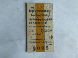 Tagesrückfahrkarte Freiburg-Wiehre Bis Freiberg (Breisgau) Hbf Od Kappelertal. 2. Klasse Von (Eisenbahn-Fahrkarte) - Non Classés