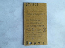 Fahrkarte Personenzug Freiburg (Brsg) Hbf 3 Bis Hinterzarten Od Hügelheim Od Oberwinden Von (Eisenbahn-Fahrkarte) - Non Classés