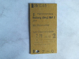 Fahrkarte Personenzug Freiburg (Brsg) Hbf 2 - Hinterzarten Od Oberwinden  Von (Eisenbahn-Fahrkarte) - Unclassified