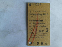 Fahrkarte Personenzug Freiburg (Brsg) Hbf 5 Bis Hinterzarten Od Hügelheim Od Oberwinden Von (Eisenbahn-Fahrkarte) - Unclassified