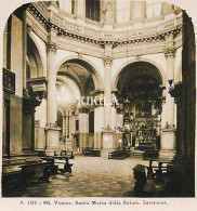 Photo Stéréoscopique 7,2x7,5cm Carte 17,2x8,9cm Vues D'Italie S. 102 - 90 VENISE Santa Maria Della Salute. Intérieur* - Stereoscopio