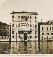 Photo Stéréoscopique 7,2x7,5cm Carte 17,2x8,9cm Vues D'Italie S. 102 - 109 VENISE Palais Durazzo Sur Le Grand Canal* - Stereoscopio