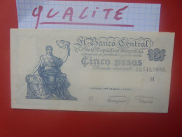 ARGENTINE 5 PESOS 1951-59 Peu Circuler Très Belle Qualité  (B.33) - Argentinië