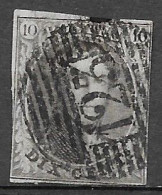 OBP10 Met 4 Randen (soms Nipt) En Met Balkstempel P123 Verviers (zie Scans) - 1858-1862 Medaillen (9/12)