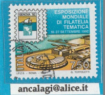 USATI ITALIA 1992 - Ref.0649 "ESPOSIZIONE DI FILATELIA TEMATICA" 1 Val. - - 1991-00: Gebraucht