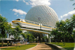 Trains - Etats-Unis - United States - Future World - A Sleek Monorail Circles Spaceship - CPM - Voir Scans Recto-Verso - Eisenbahnen
