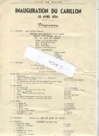 WAVRE :  Inauguration Du CARILLON  1954       --   Verso Blanko - Andere & Zonder Classificatie