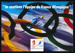 CPSM / CPM 10.5 X 15  Sport SKI (28) Jeux Olympiques D'hiver 1992 Albertville Je Soutiens L'Equipe De France Olympique - Wintersport