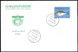 LIBYA 1992 Fishes "Tuna" (FDC) #1 - Poissons