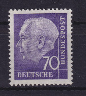 Bundesrepublik 1957 Theodor Heuss 70 Pf Mi.-Nr. 263 X V ** Gpr. SCHLEGEL BPP - Unused Stamps