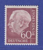 Bundesrepublik 1954 Theodor Heuss 60 Pf Mi.-Nr. 190 ** Gpr. SCHLEGEL BPP - Neufs