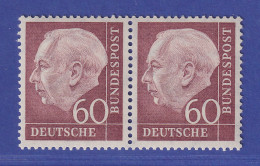 Bundesrepublik 1954 Theodor Heuss 60 Pf Mi.-Nr. 190 Waag. Paar Postfrisch **  - Neufs