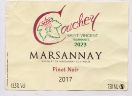 Etiquette SAINT VINCENT TOURNANTE 2023 - COUCHEY " MARSANNAY Pinot Noir 2017 " (2409)_ev785 - Bourgogne