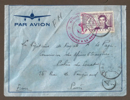 !!! SÉNÉGAL, LETTRE FM PAR AVION AVEC SURTAXE AÉRIENNE DE DAKAR POUR PARIS DE 1940, CACHET DE LA MARINE FRANÇAISE - Luftpost