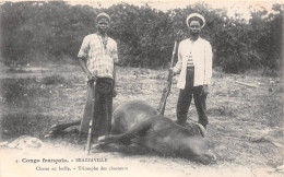 Afrique - Congo Français - BRAZZAVILLE - Chasse Au Buffle - Triomphe Des Chasseurs - Fusils - Autres & Non Classés