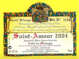 ETIQUETTE VIN " SAINT-AMOUR 2004 " [ ÉCUSSON, BLASON, ROI, CHEVALIER, COURONNE ] (1640)_EV57 - Bourgogne