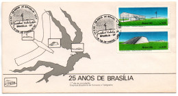 BRÉSIL Brasilia 1er Jour Oblitéré 1985 -  25 Ans  Enveloppe - Lettres & Documents
