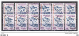 REPUBBLICA:  1981  GIORNATA  FRANCOBOLLO  -  £. 200  POLICROMO  US. -  RIPETUTO  12  VOLTE  -  SASS. 1583 - 1981-90: Used