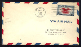 LETTRE DE DAYTON - FDC D'OHIO - POSTE AÉRIENNE 1938 - POUR JERSEY CITY - Lettres & Documents