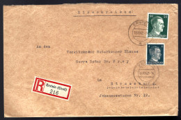 RECOMMANDÉ D'ERSTEIN - 1942 - POUR STRASBOURG - Storia Postale