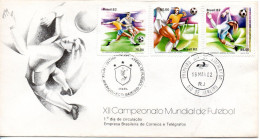 BRÉSIL Brasilia 1er Jour Oblitérée 1982 - Championnat Mondial Football Soccer - Lettres & Documents