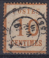 TIMBRE FRANCE ALSACE LORRAINE 10c BISTRE BRUN N° 5 CACHET FRANCAIS DE METZ - Used Stamps