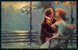 Artist Signed Marchisio Lady Romantic Couple Moon Serie 1029 Postcard HR1767 - Autres & Non Classés