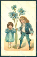 Greetings Children Boy Girl Cornflower Serie 396 Relief Postcard HR0628 - Altri & Non Classificati