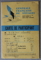 Carte De Participant Et Programme De La Générale Française De Voyages à Paris, 1959, En Italie - 1950 - ...