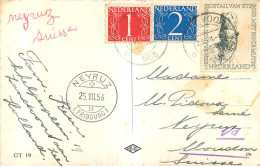 CACHET NEDERLAND +   SUISSE 1956 NEYRUZ FRIBOURG - Marcophilie