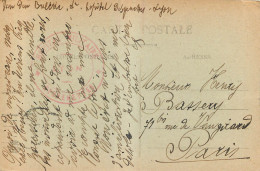CACHET HOPITAL MILITAIRE DEGENETTES LYON  - Military Postmarks From 1900 (out Of Wars Periods)