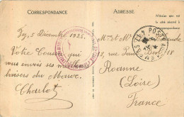 CACHET MILITAIRE  21è ESCAD D'AUTOS MITRALLEUSES DE CAVALERIE POUR ROANNE   - Cachets Militaires A Partir De 1900 (hors Guerres)