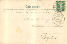 CACHET SUISSE ALLAMAN 1910 - Marcophilie