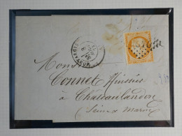 DN7 FRANCE  LETTRE   1873 MONTARGIS A CHATEAULANDON  +  CERES  40C N°38  + + AFF. INTERESSANT+++ - 1849-1876: Période Classique