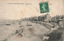 FRANCE - Saint Aubin Sur Mer - Vue Générale - Vue Sur La Place - La Mer - Bateaux - Animé - Carte Postale Ancienne - Saint Aubin