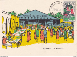 Congo Brazzaville Carte 1er Jour Marché De Poto-Poto 1962 Maximum Card - Altri & Non Classificati