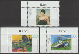 BRD, 1994, Mi.Nr. 1748-1750 ** -  Ein Satz Mit Eckrand Oben Links "Deutsche Malerei Des 20. Jahrhunderts (III)" - Neufs