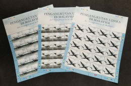 Malaysia Air Transportation 2007 Aviation Aeroplane Airplane Transport Vehicle (sheetlet) MNH *stapler Hole - Malesia (1964-...)