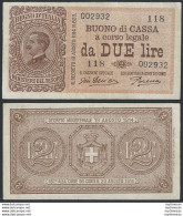 1920 Italia Lire 2 VE III SUP Rif. BS 7D Gigante - Autres & Non Classés