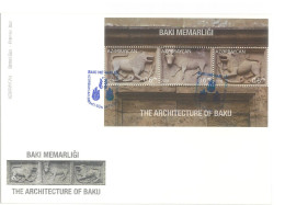 Azerbaijan 2018 FDC First Day Cover Architecture Of Baku 4 - Azerbaijan