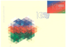 Azerbaijan 2018 FDC First Day Cover100th Anniversary Of Azerbaijan Democratik Republic  Flag - Azerbaiján