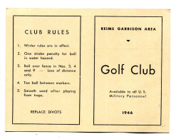 Carte Parcours De Golf à Reims Gueux 1946 Réservé Au Personnel Militaire US   VOIR  DESCRIPTIF  §§§ - Ohne Zuordnung