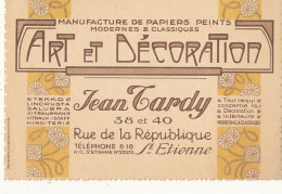 42 // SAINT ETIENNE   Carte Publicitaire   ART ET DECORATION   Jean TARDY  38 40 RUE DE LA R2PUBLIQUE / PAPIERS PEINTS - Saint Etienne