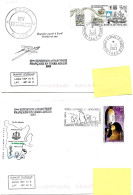 PO - 9 - 4 Plis Terre Adélie Avec Cachets Illustrés - Lettres & Documents