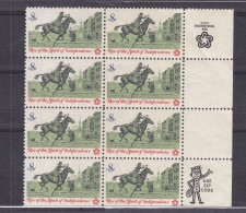 Etats Unis - Yvert 978 ** - Bloc De 8 - Indépendance -avec ZIP Code - Chevaux - - Unused Stamps