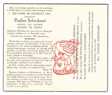 DP Pauline Schockaert ° Wichelen 1871 † 1957 X Alfons De Winne // Van Gijseghem Vandenbrande Grijsolle Grysolle - Devotion Images