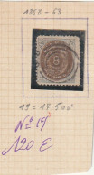 ///    DANEMARK ///   N° 19  8 BRUN  Côte 120€  - Used Stamps