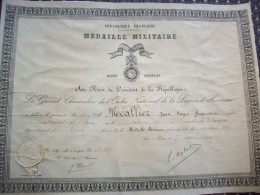 Diplôme Médaille Militaire 1934 ( Valeur - Discipline ) - Diplomi E Pagelle