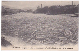 44 - NANTES - LES GLACES EN LOIRE - BANQUISE ENTRE LE PONT DE LA BELLE CROIX ET LE PONT DE LA ROTONDE - Nantes